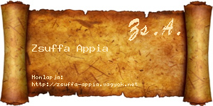 Zsuffa Appia névjegykártya